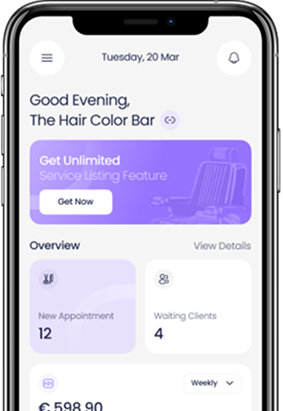 Become a Barber app on a phone